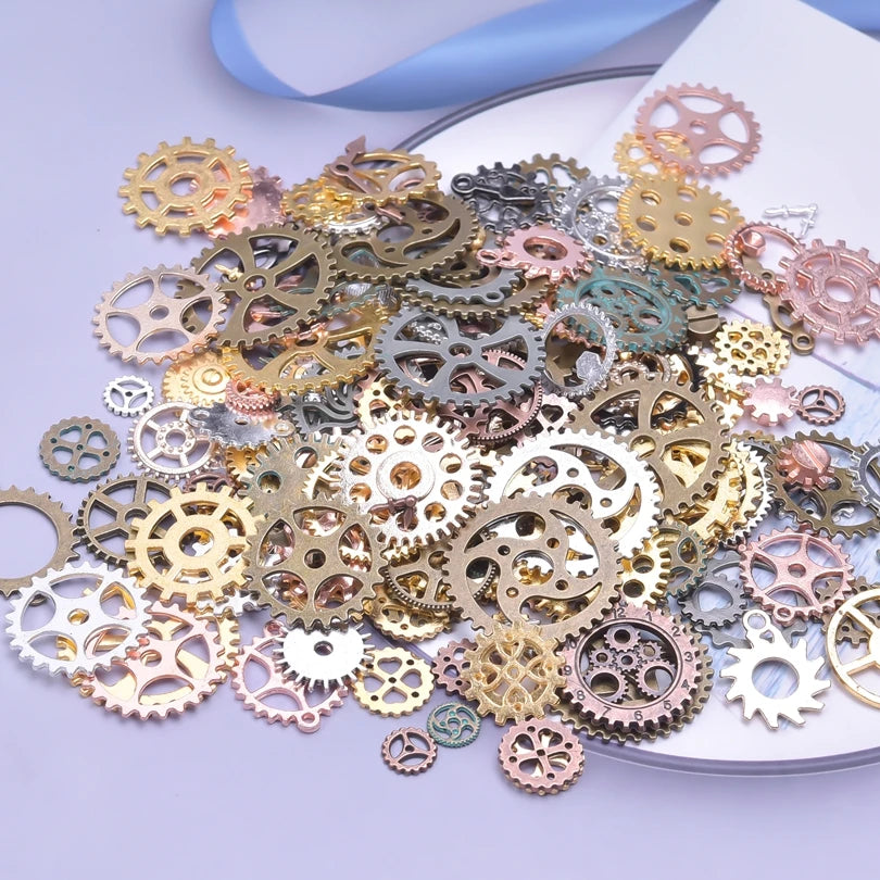 20PCS Steampunk Charm Alloy Tools Mixed Antique Bronze Spanner,Ruler,Hammer Pendants DIY Craft Jewelry Making Supplies Accessory