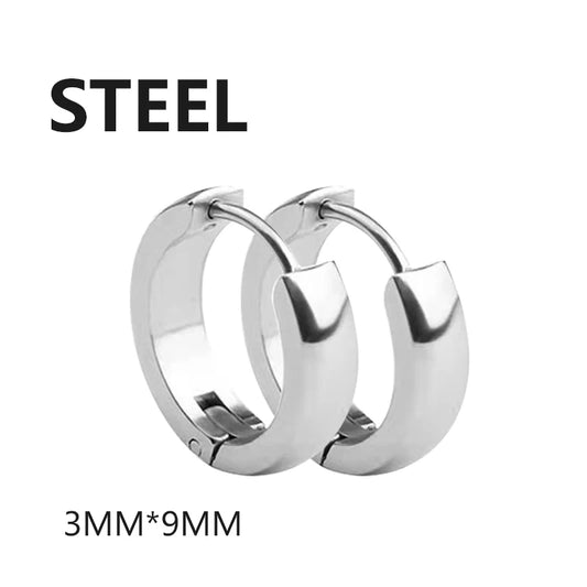 1 Pairs Multi Types Unisex Black Gold Color Stainless Steel Earring For Women Men Punk Gothic Piercing Fake Earrings Jewelry