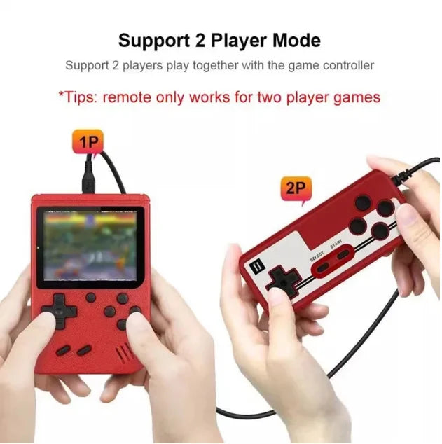 Red Retro Handheld Game Console for Kids  400 Classic Games  Rechargeable   TV-Connectable