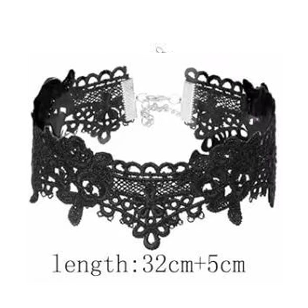 Lady Chokers Leaf Tassel Women Neck Jewelry Accessory Girl Lace Gothic Vintage Sexy Fashion Velvet Rose Beads Flower Necklace