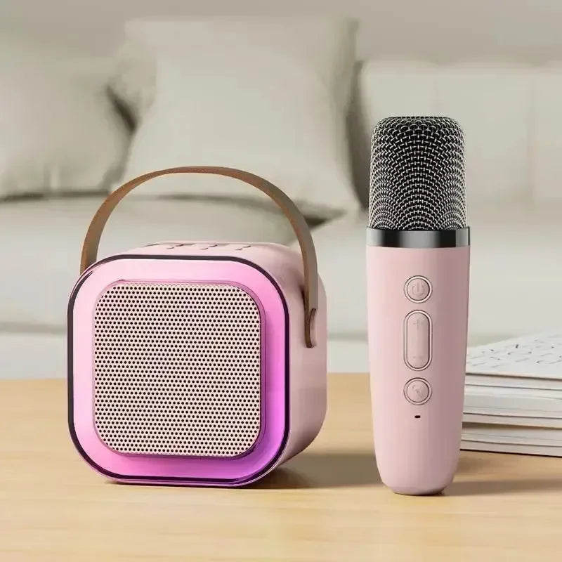 XIKCU K12 Bluetooth Karaoke Machine Portable 5.3 PA Speaker System with 1-2 Wireless Microphones Home Family Singing Children's