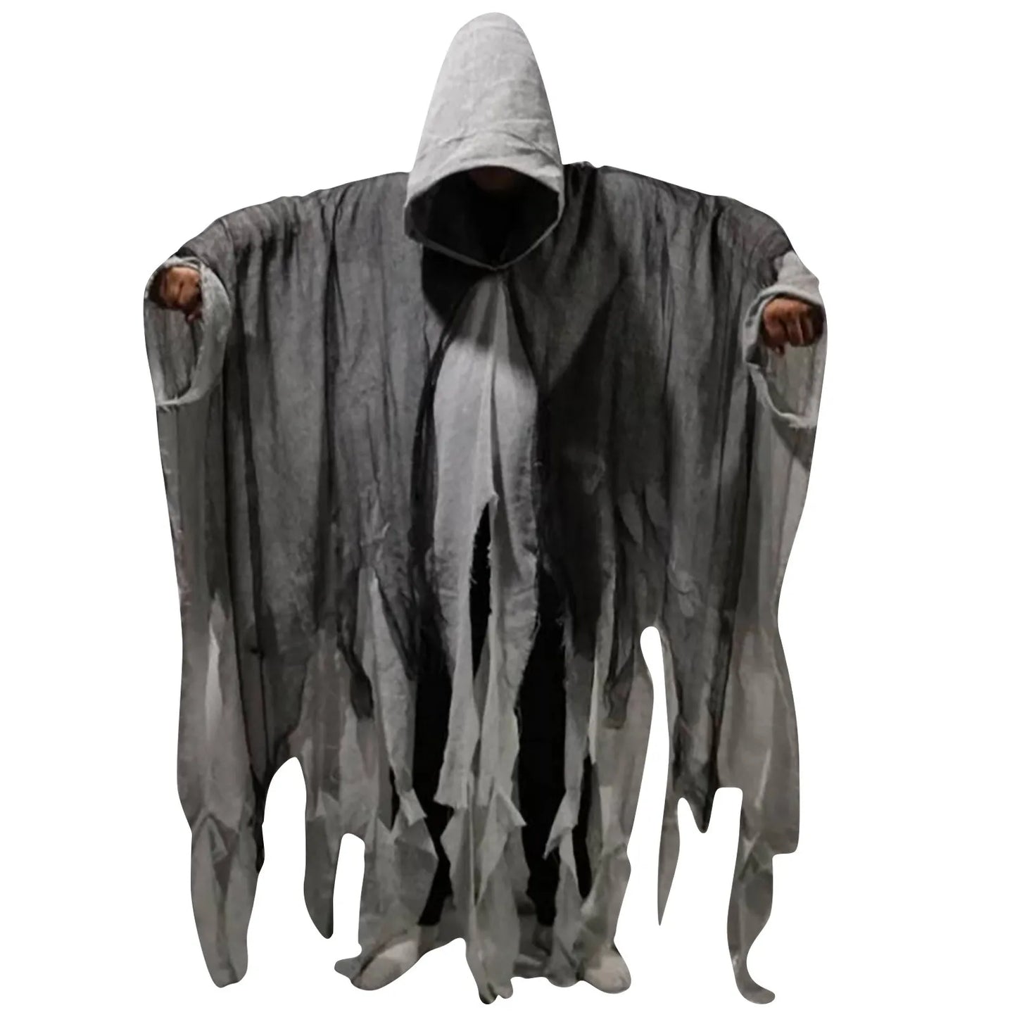 Ghost Death Cloak Horror Zombie Tattered Hooded Capes Halloween Skull Skeleton Cosplay Costume