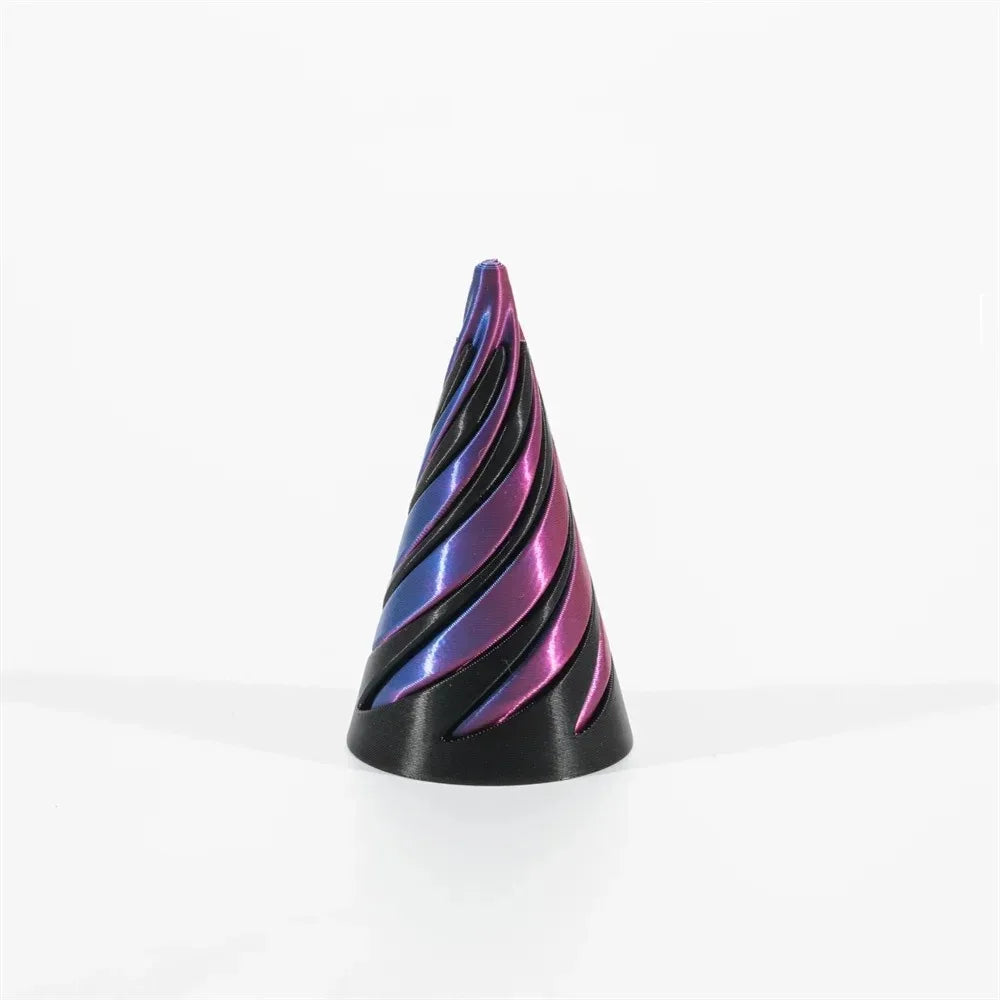 Pyramid Passthrough Sculpture 3D Printed Helix Screw Fidget Toy Spiral Cone Decompression Decorative Ornaments