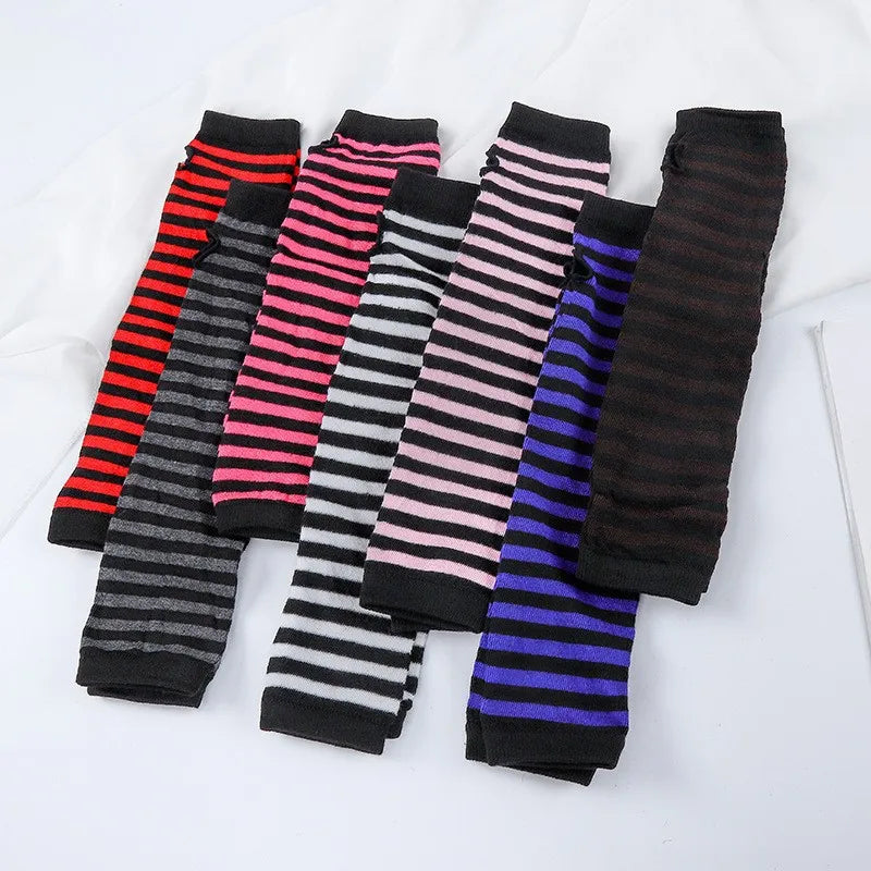 Gothic Anime Soft Knitted Gloves JK Girls Mittens Oversleeve Man Women Fashion Sun Block Cuff Fingerless Arm Warmers