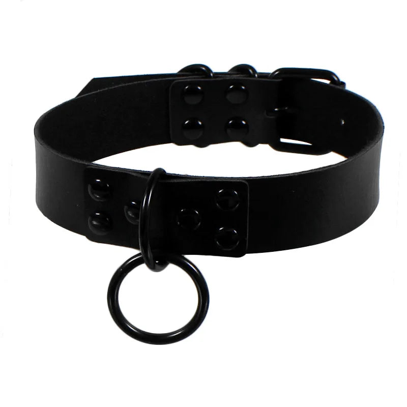 Harajuku Punk Rock Gothic Choker Necklace Women Sexy PU Leather Heart Lock Key Spike Collar Chocker Gothic Cosplay Accessories