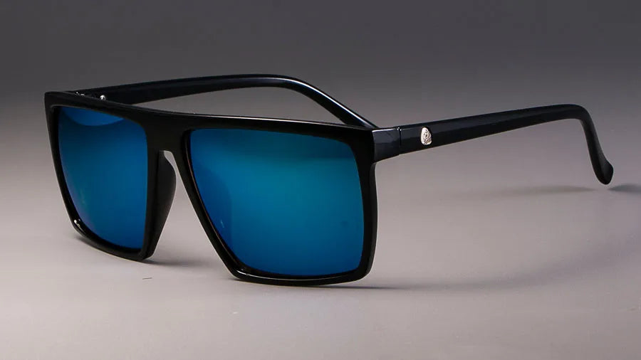 Kulou Retro Square Sunglasses Steampunk Men Women Brand Designer Glasses SKULL Logo Shades UV Protection Gafas