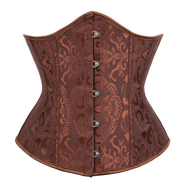 Women Gothic Sexy Satin Underbust Corset Bustier Waist Cincher Slimming Body Shaper Corselete Lingerie Plus Size Party Clubwear