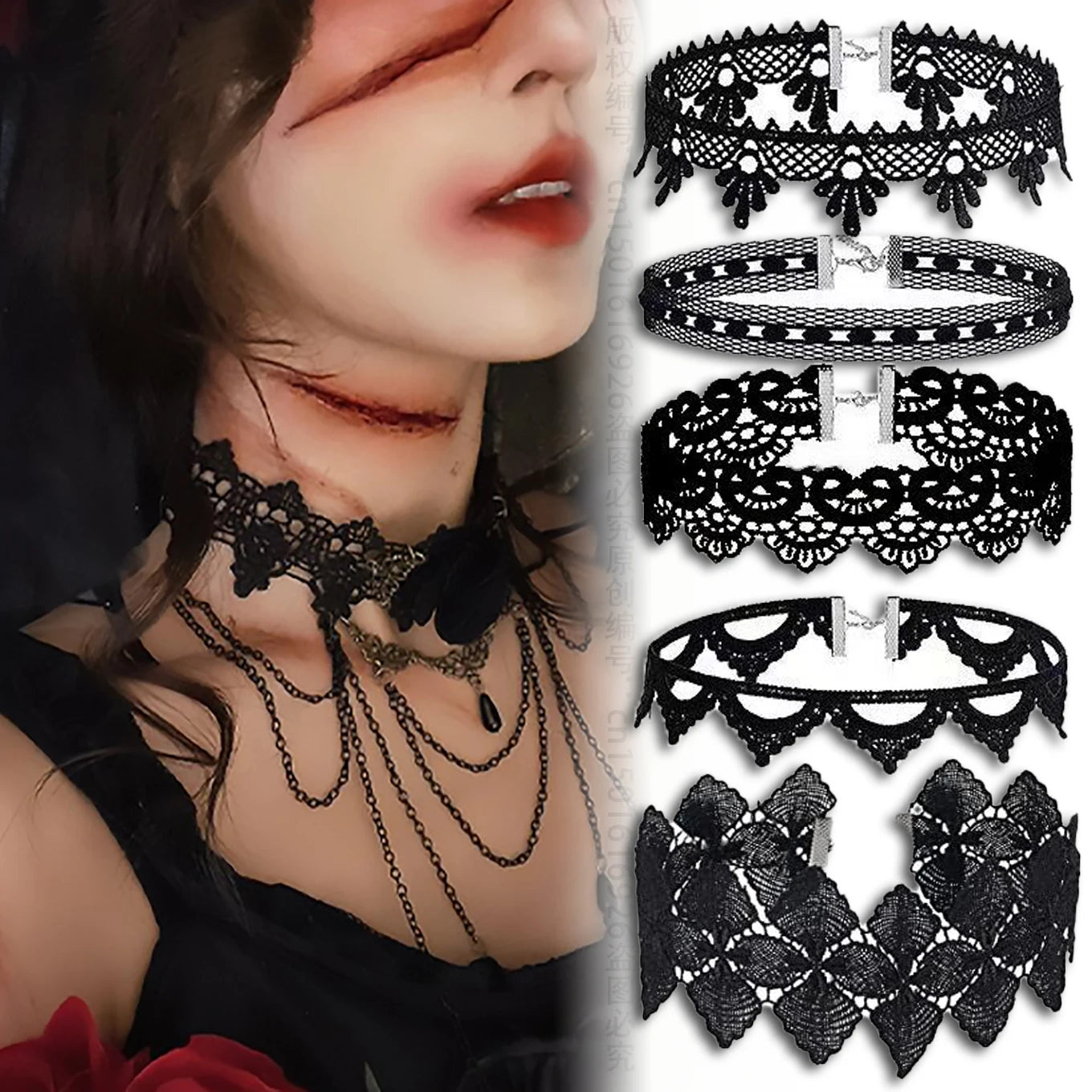Lady Chokers Leaf Tassel Women Neck Jewelry Accessory Girl Lace Gothic Vintage Sexy Fashion Velvet Rose Beads Flower Necklace