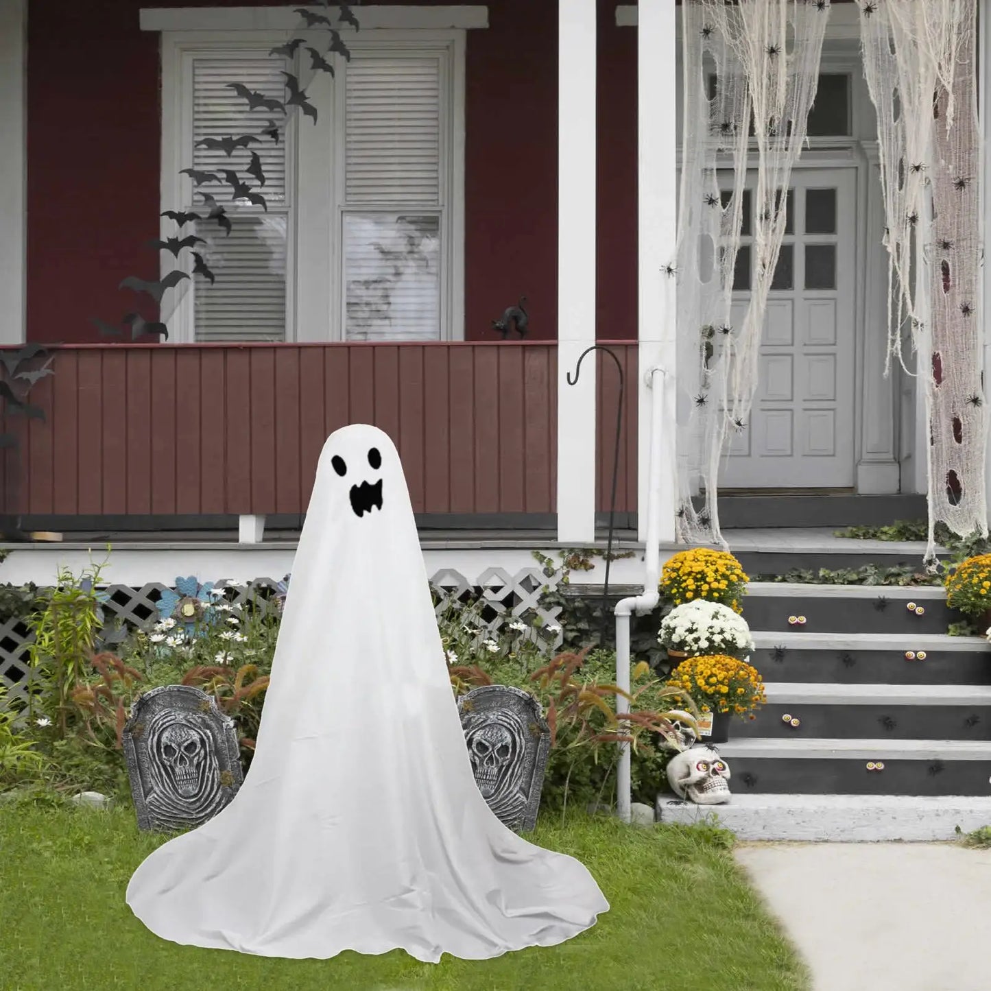 Light Up Ghost Holiday Theme Outdoor Decor 65 Inch Haunted House Ghost Decoration For Outdoor Garden Cemetery Indoor Halloween