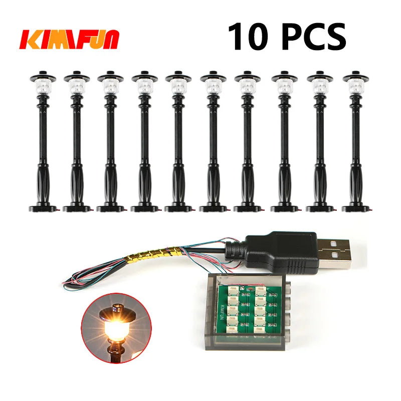 10PCS 0.8mm Pin RGB LED Building Blocks USB Lamp DIY Street Light City Electric Decorate 1X1 Brick Toy Compatible All Brands