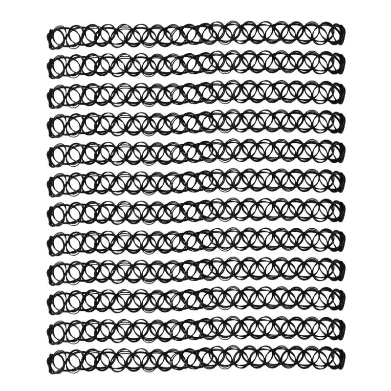 Vintage Elastic Braided Fish Thread Choker Gothic Black Choker 1pc Fashion Necklace for Punk Girl Women Gift