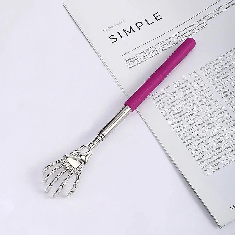 Extendable Back Scratcher Stainless Steel Scratching Massage Tool Ghost Design Portable Metal Extending Back Scratcher