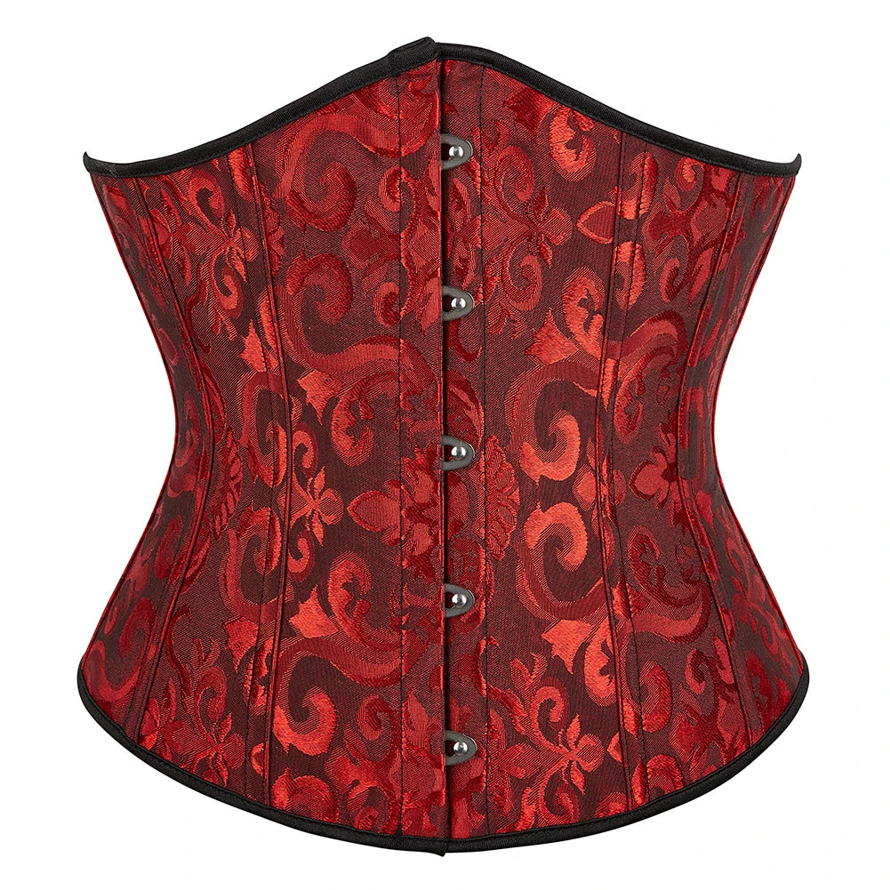 Women Gothic Sexy Satin Underbust Corset Bustier Waist Cincher Slimming Body Shaper Corselete Lingerie Plus Size Party Clubwear