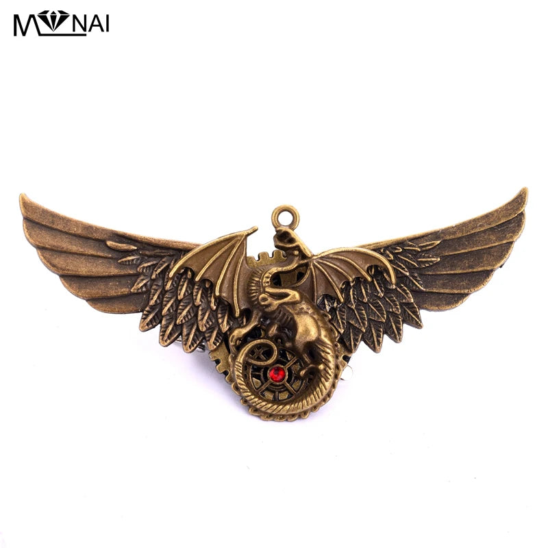 Girls Punk Gear Wings Hair Clip Gothic Steampunk Hairpin/Brooch Vintage Lady Headwear Accessories