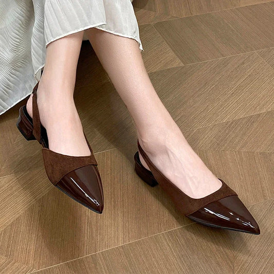 Elegant Women Pointed Toe Heeled Sandals Luxury Shoes 2025 New Designer Summer Woman Slippers Fashion Pumps Sandalias Mujer