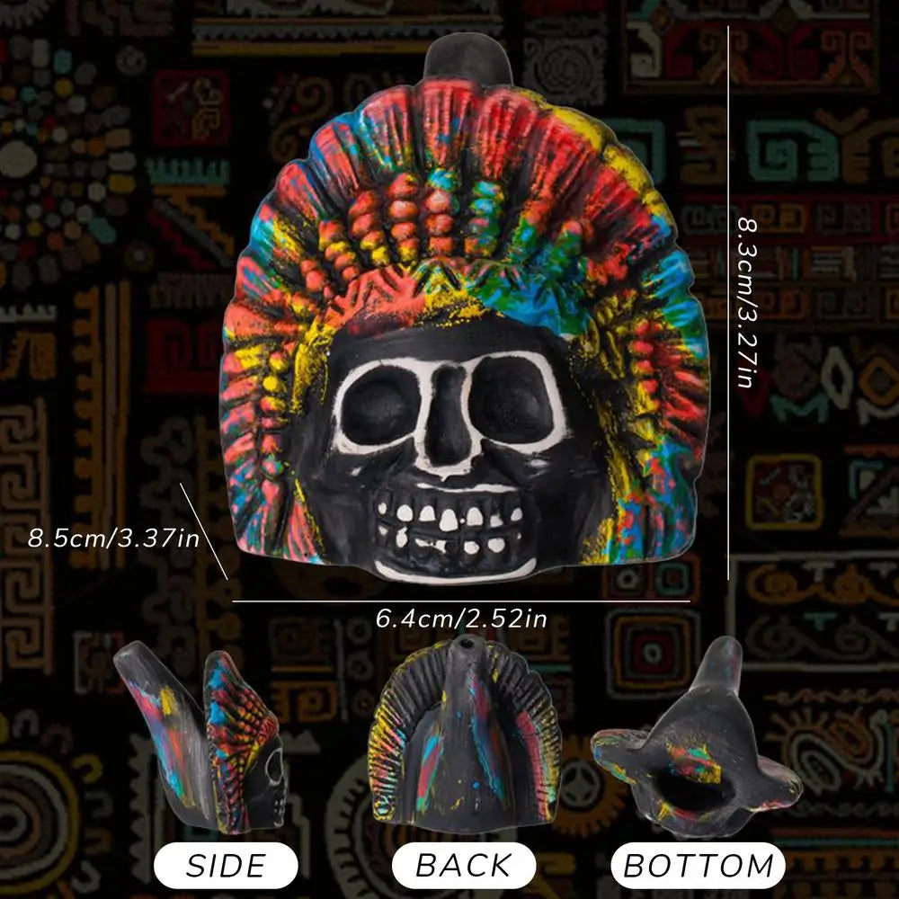 Authentic Aztec Whistle Loud Spookys Aztec Scary Death Whistle Realistic Human Screaming Aztec Ghost War Whistle Skull Head Toy