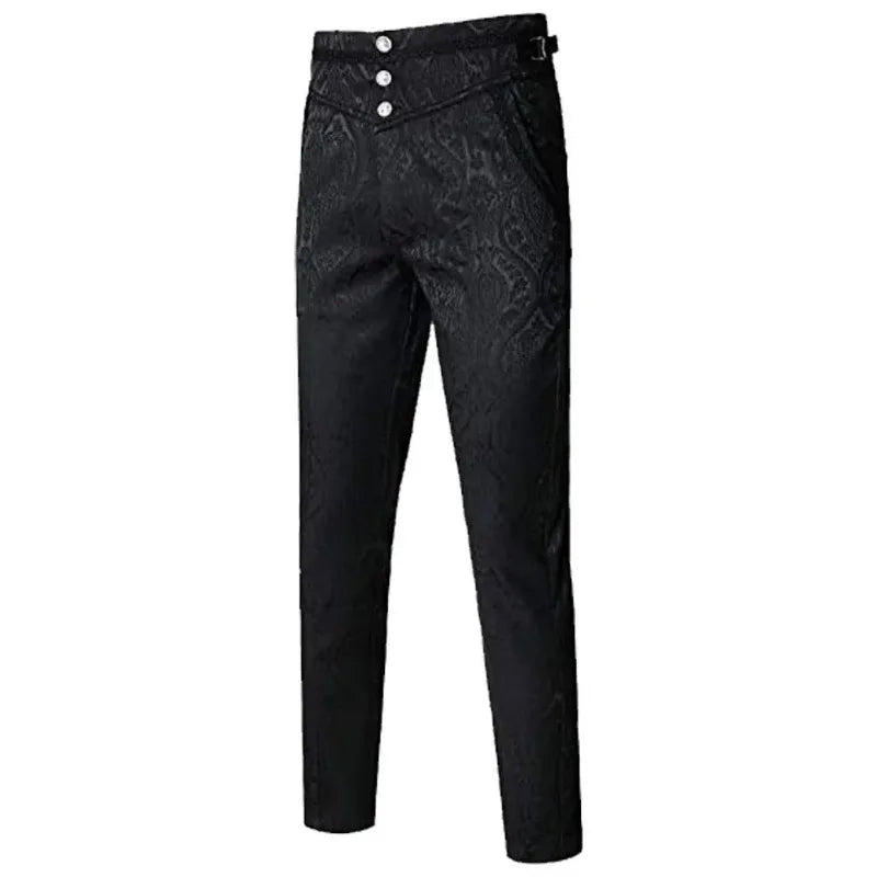 Gothic Pants Vintage Halloween Vampire Cosplay Costume Trousers Steampunk Dark Jacquard Victorian Trousers Men Bottoms