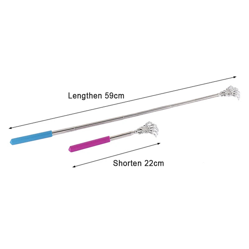 Extendable Back Scratcher Stainless Steel Scratching Massage Tool Ghost Design Portable Metal Extending Back Scratcher
