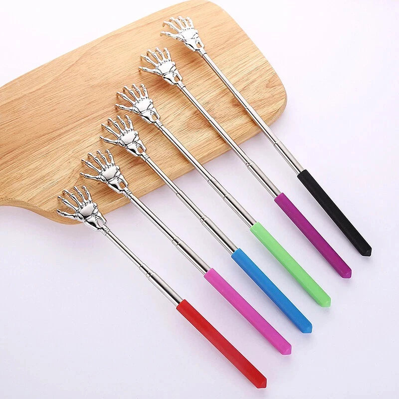 Extendable Back Scratcher Stainless Steel Scratching Massage Tool Ghost Design Portable Metal Extending Back Scratcher